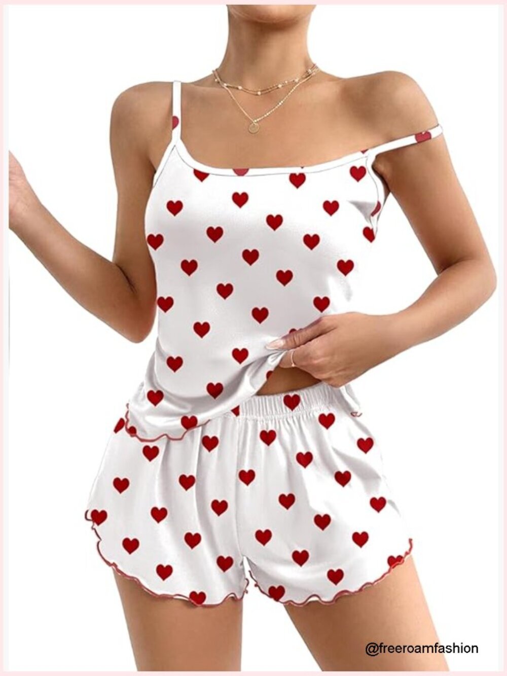 Soft Cami Pajama Set with Adjustable Tank Top and Elastic Shorts - Picture 1 of 5